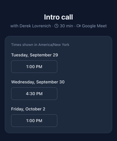 The same pick page on a phone